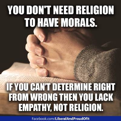no morals in religion